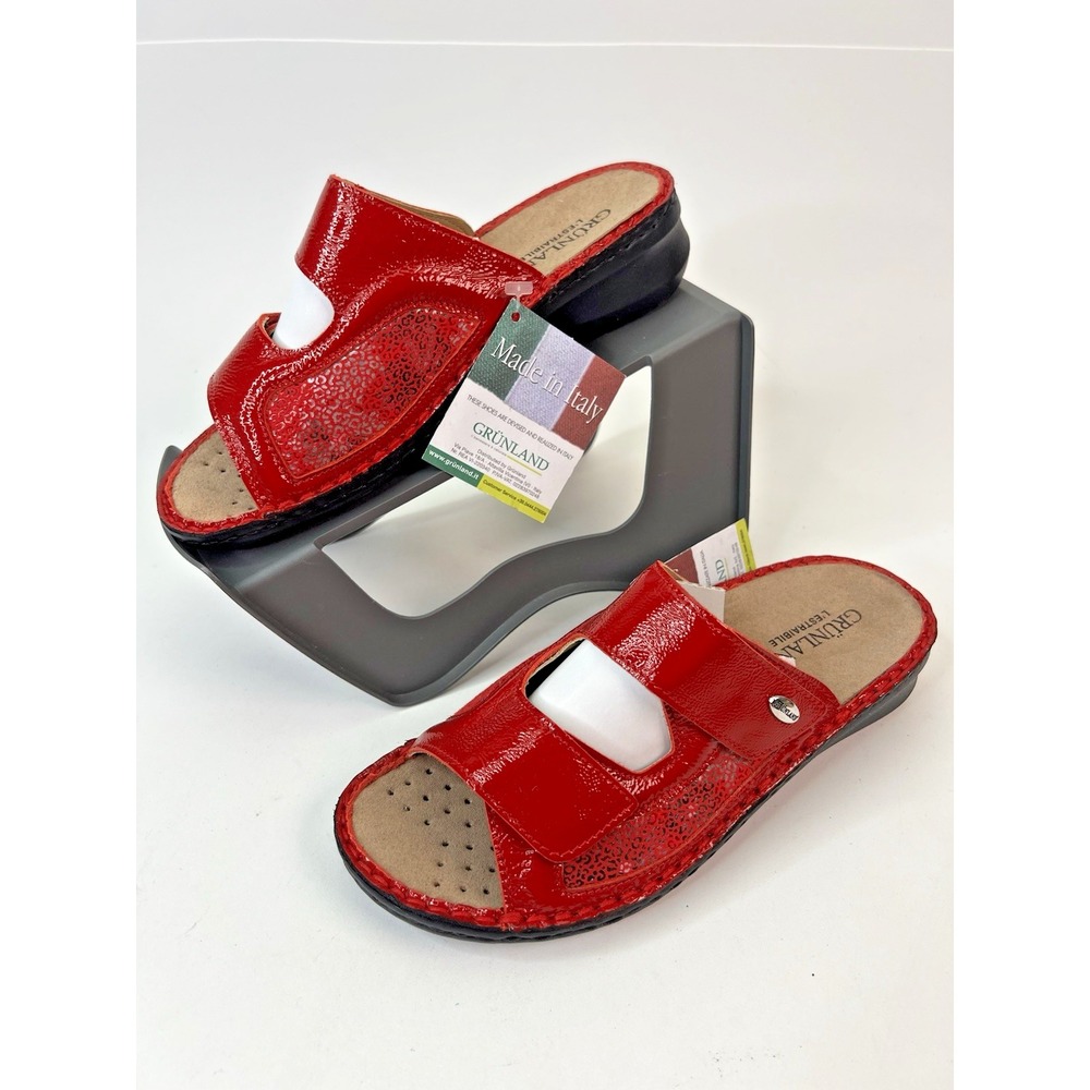 Grunland Women's Slipper Touch Fastener Dami CE0491-68 Red‎ Italy US 6.5 /EU 37